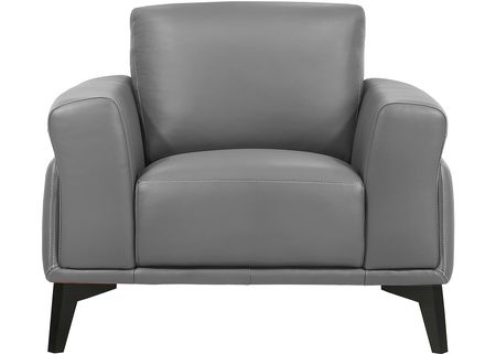 Arezzo Gray Leather Chair