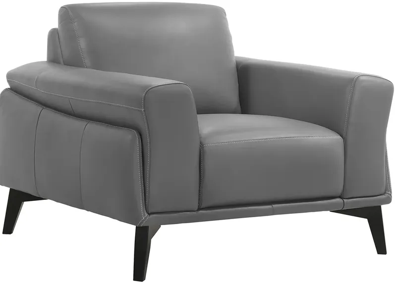Arezzo Gray Leather Chair