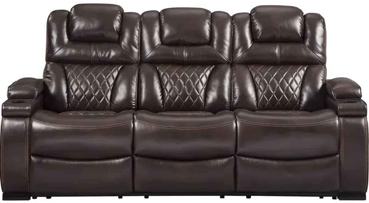 Warner Power Reclining Sofa W/ Power Headrests