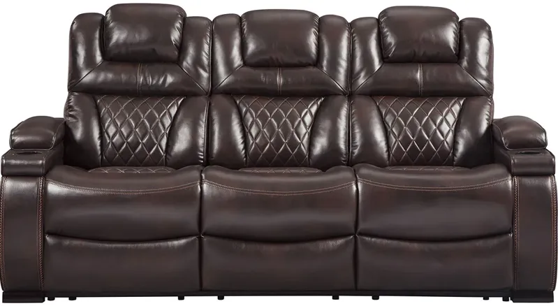 Warner Power Reclining Sofa W/ Power Headrests