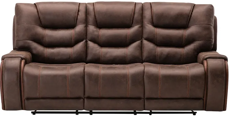 Baxter II Brown Power Reclining Sofa W/ Power Headrests