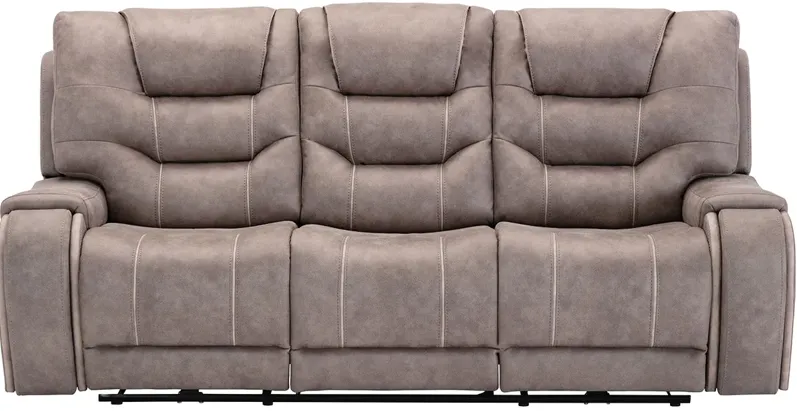 Baxter II Gray Power Reclining Sofa W/ Power Headrests