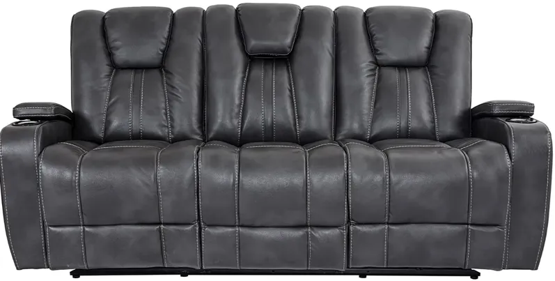 Gemini Gray Power Reclining Sofa W/ Power Headrests