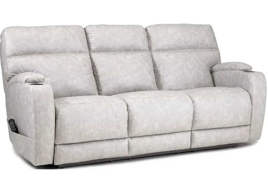 Balin Gray Power Reclining Sofa W/ Power Headrests & Lumbar Support