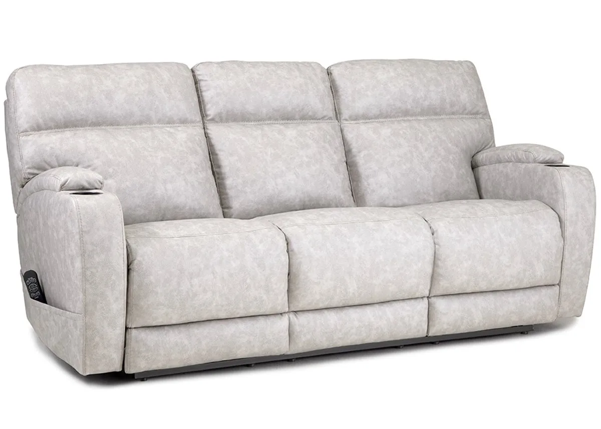 Balin Gray Power Reclining Sofa W/ Power Headrests & Lumbar Support