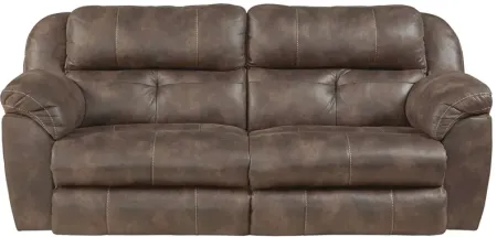 Gazelle Chocolate Power Reclining Sofa w/Power Headrest