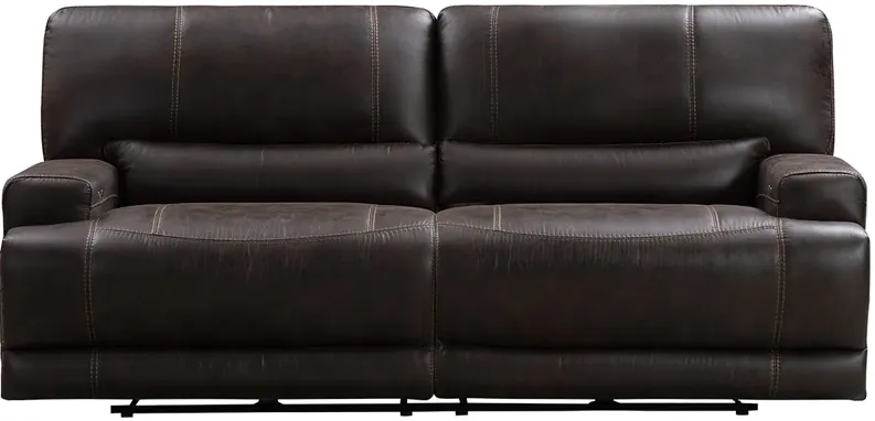 Bowery Brown Fabric Power Reclining Sofa