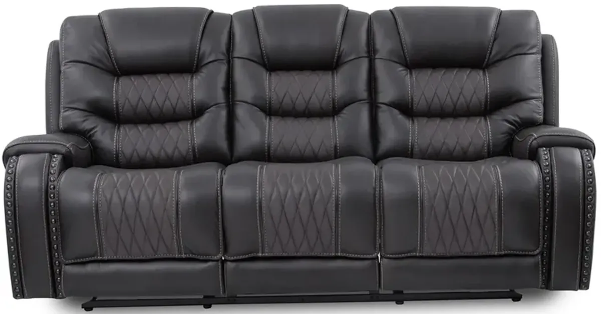 Durango Charcoal Power Reclining Sofa W/ Power Headrests