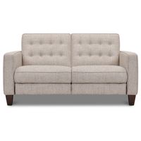 Finley Taupe Fabric Loveseat W/ Power Footrests