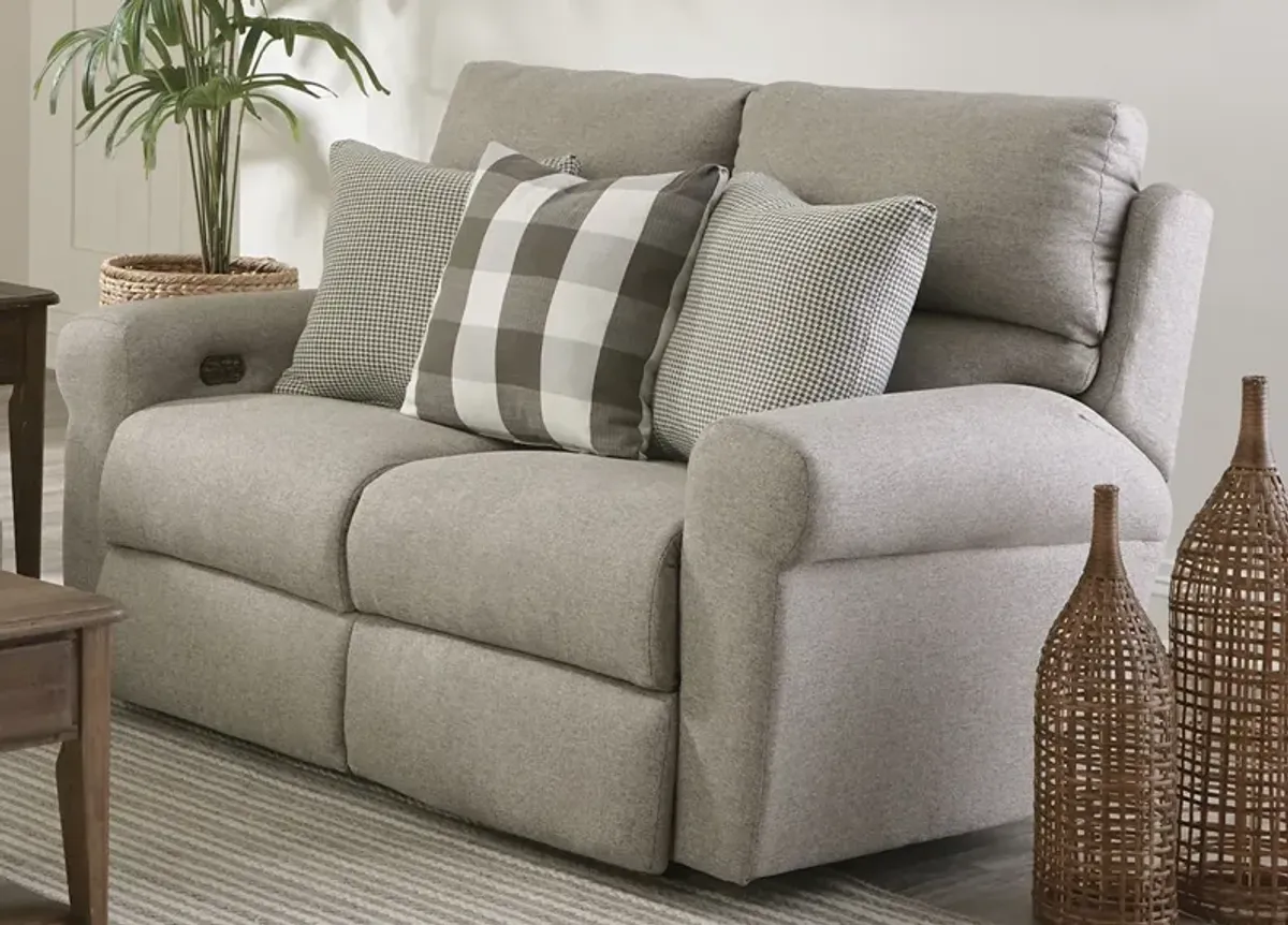 Jenner Gray Power Reclining Loveseat