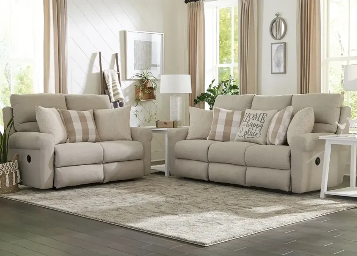 Jenner Beige Power Reclining Loveseat