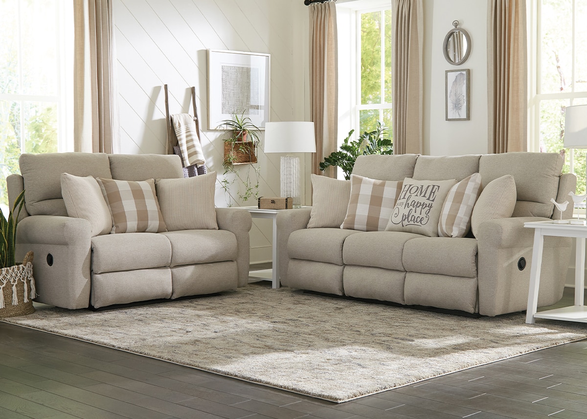 Jenner Beige Power Reclining Loveseat