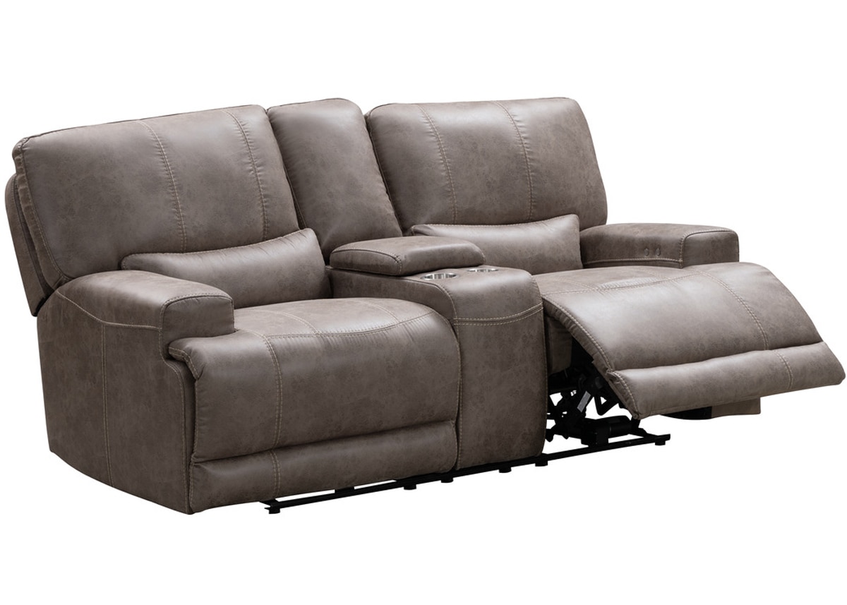 Bowery Beige Fabric Power Reclining Loveseat