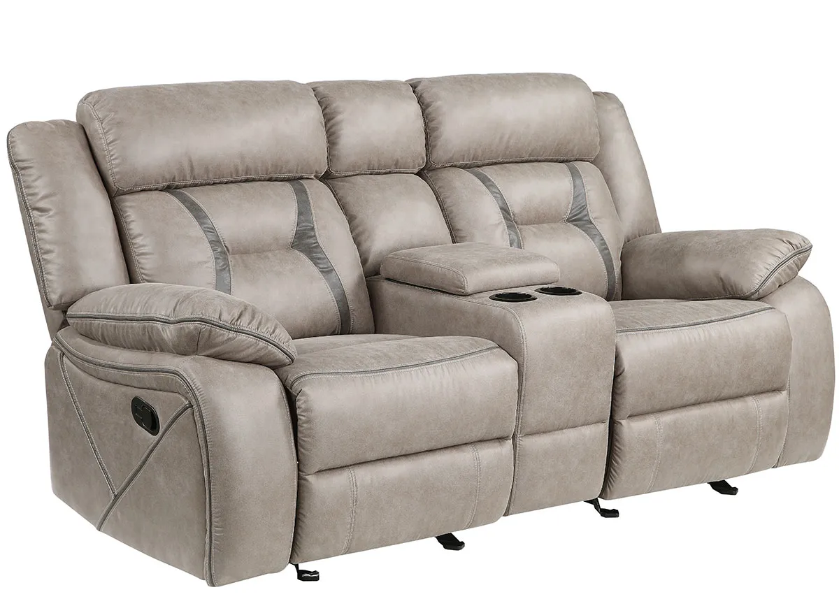 Tucker Dual Reclining Glider Console Loveseat