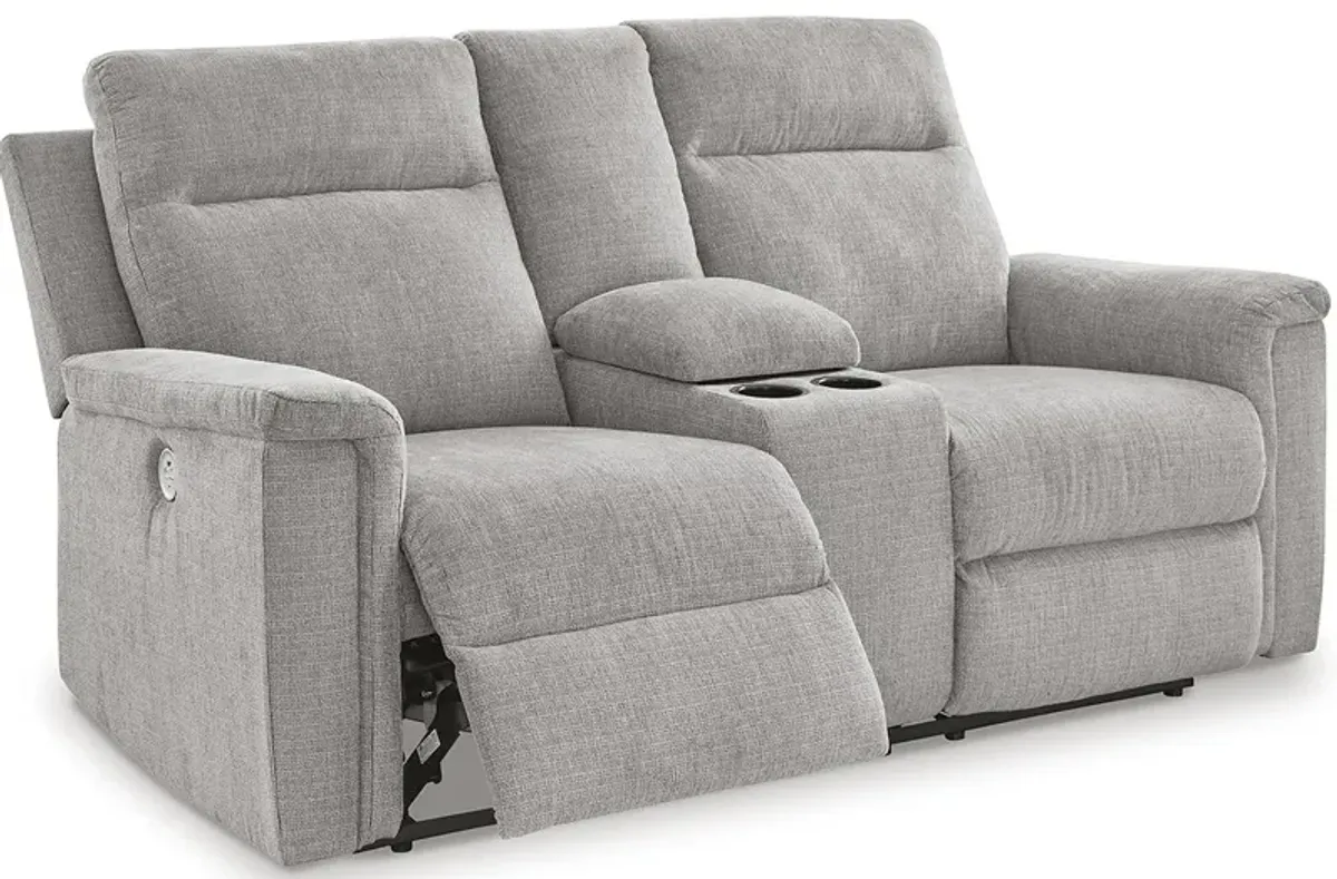 Seneca Beige Power Reclining Console Loveseat