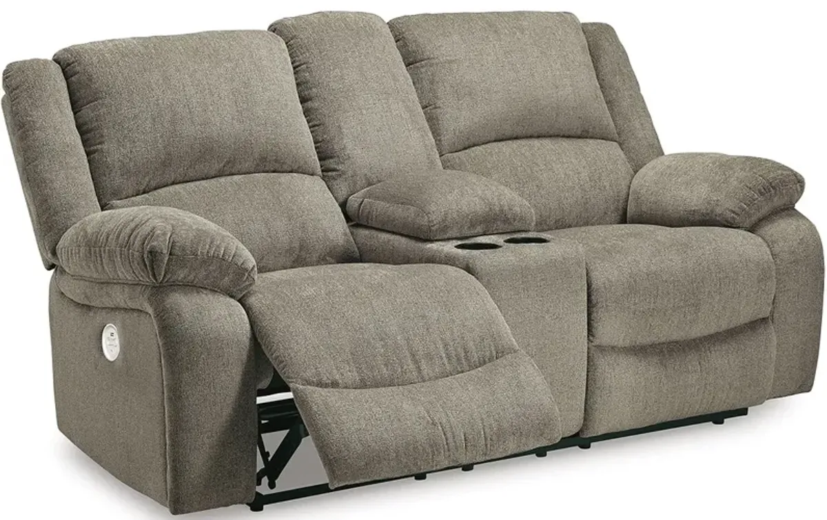 Huron Brown Power Reclining Console Loveseat