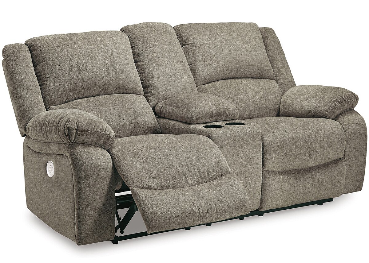 Huron Brown Power Reclining Console Loveseat