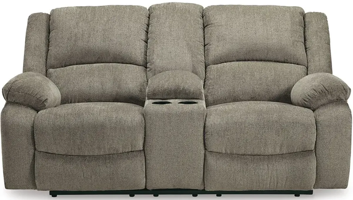 Huron Brown Power Reclining Console Loveseat