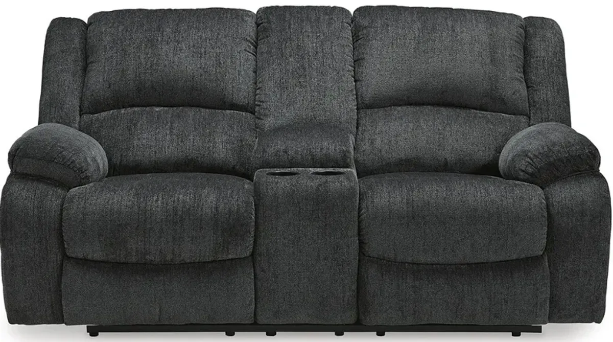 Huron Gray Power Reclining Console Loveseat