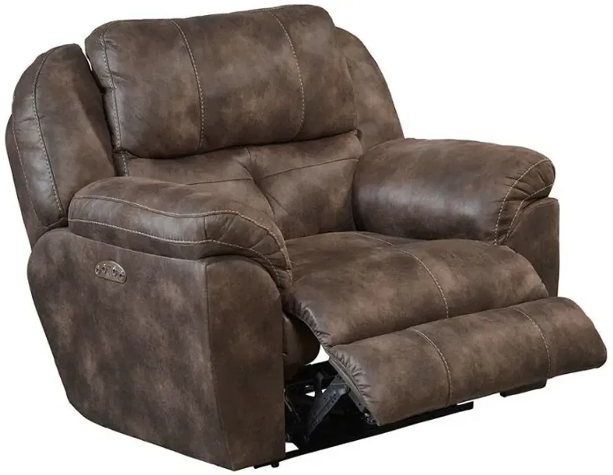 Gazelle Chocolate Power Recliner w/Power Headrest