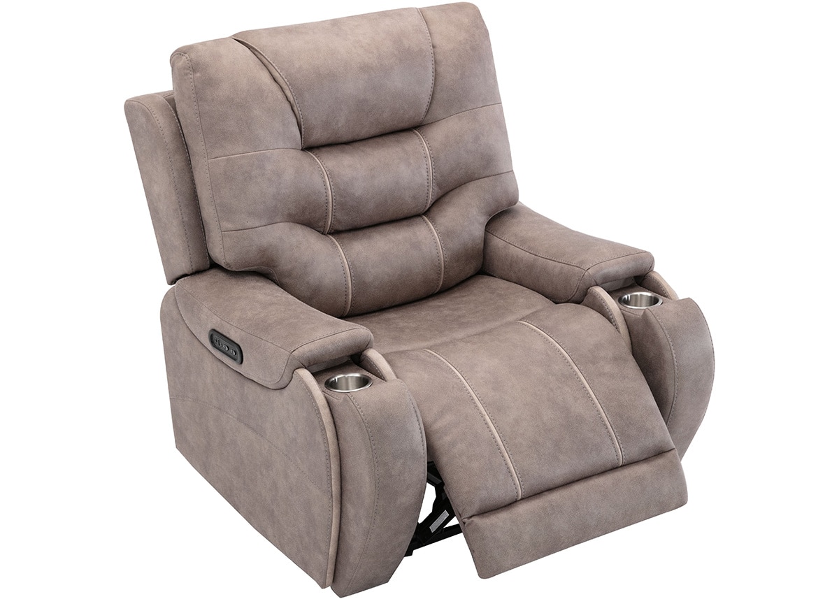 Baxter II Gray Power Recliner W/ Power Headrest