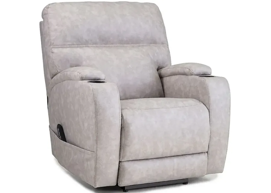 Balin Gray Power Recliner W/ Power Headrest & Lumbar Support