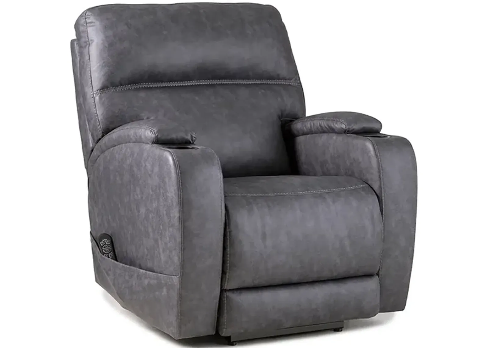 Balin Charcoal Power Recliner W/ Power Headrest & Lumbar Support