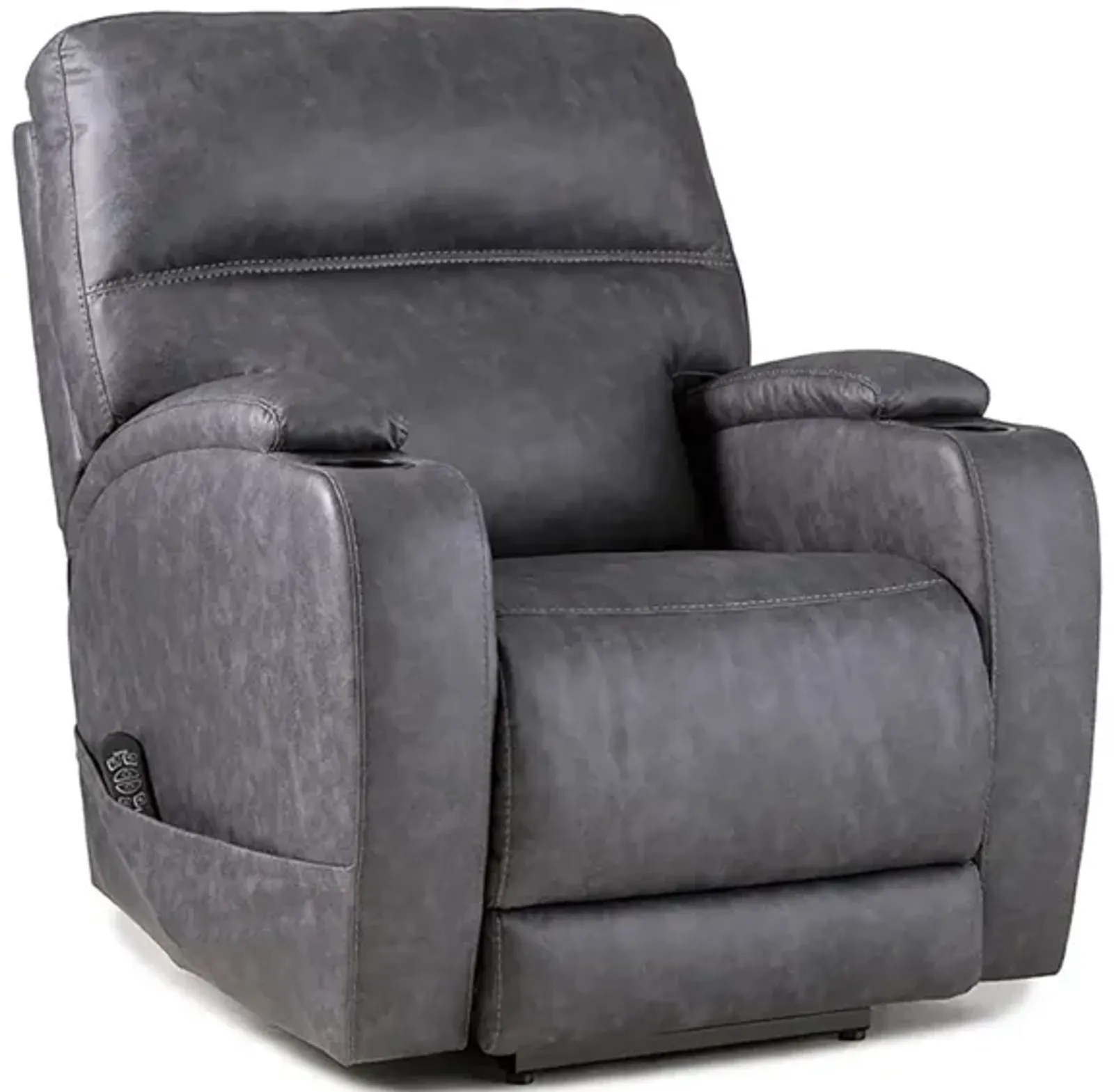 Balin Charcoal Power Recliner W/ Power Headrest & Lumbar Support