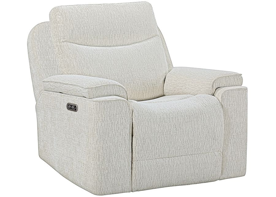 Violette White Power Recliner W/ Power Headrest