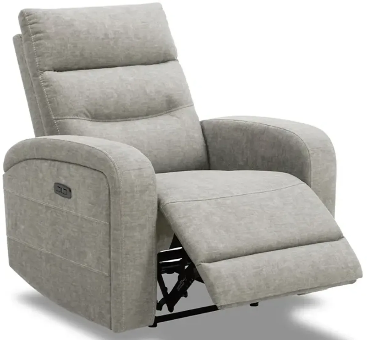 Emerie Gray Fabric Power Recliner W/ Power Headrest