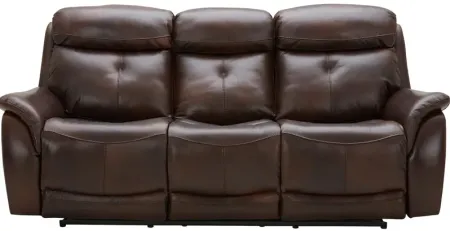 Echo Brown Leather Power Reclining Sofa W/ Power Headrests