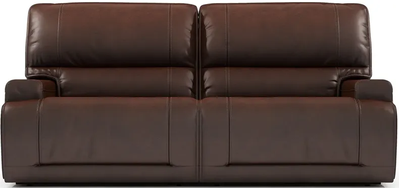 Clio II Brown Leather Power Reclining Sofa W/ Power Headrests