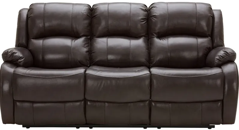 Vallen Brown Leather Power Sofa W/ Power Headrests