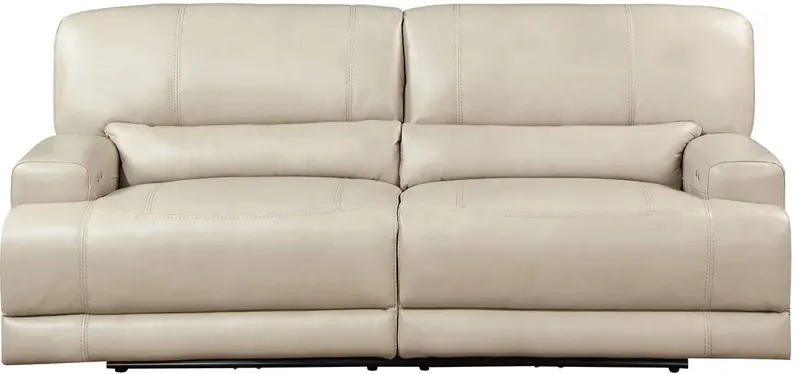 Bowery Taupe Leather Power Reclining Sofa