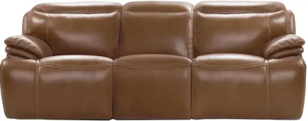 Isaac Brown Leather Zero Gravity Power Reclining Sofa W/ Power Headrests