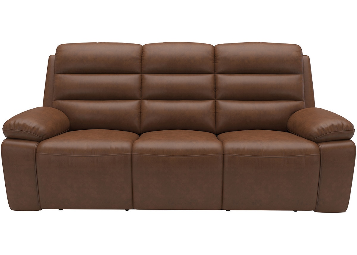 Duke Brown Leather Power Reclining Sofa W/ Power Headrests