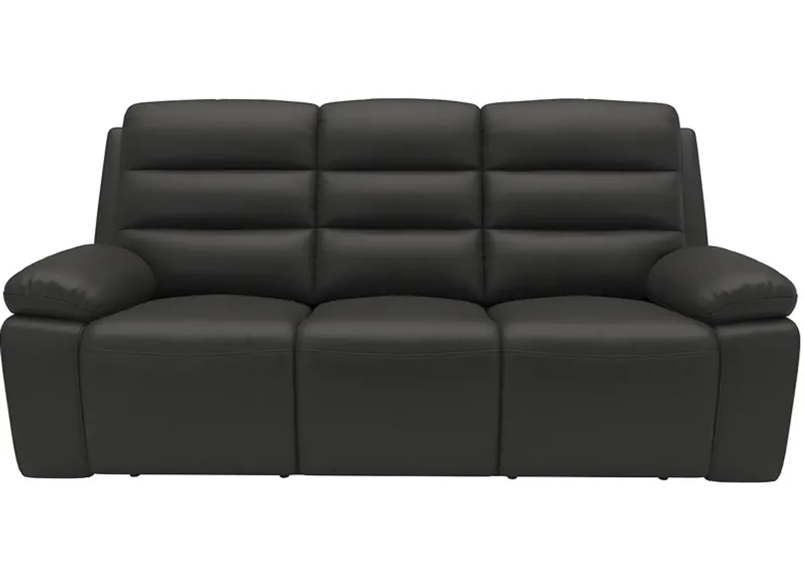 Duke Dark Gray Leather Power Reclining Sofa W/ Power Headrests