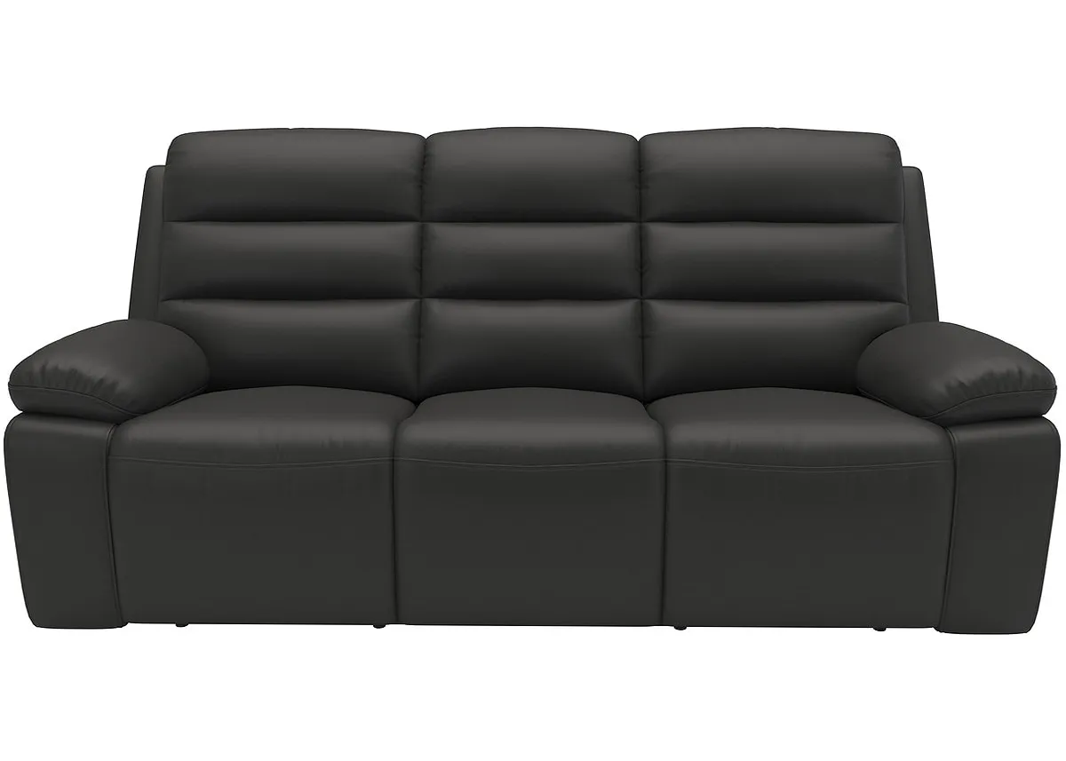 Duke Dark Gray Leather Power Reclining Sofa W/ Power Headrests