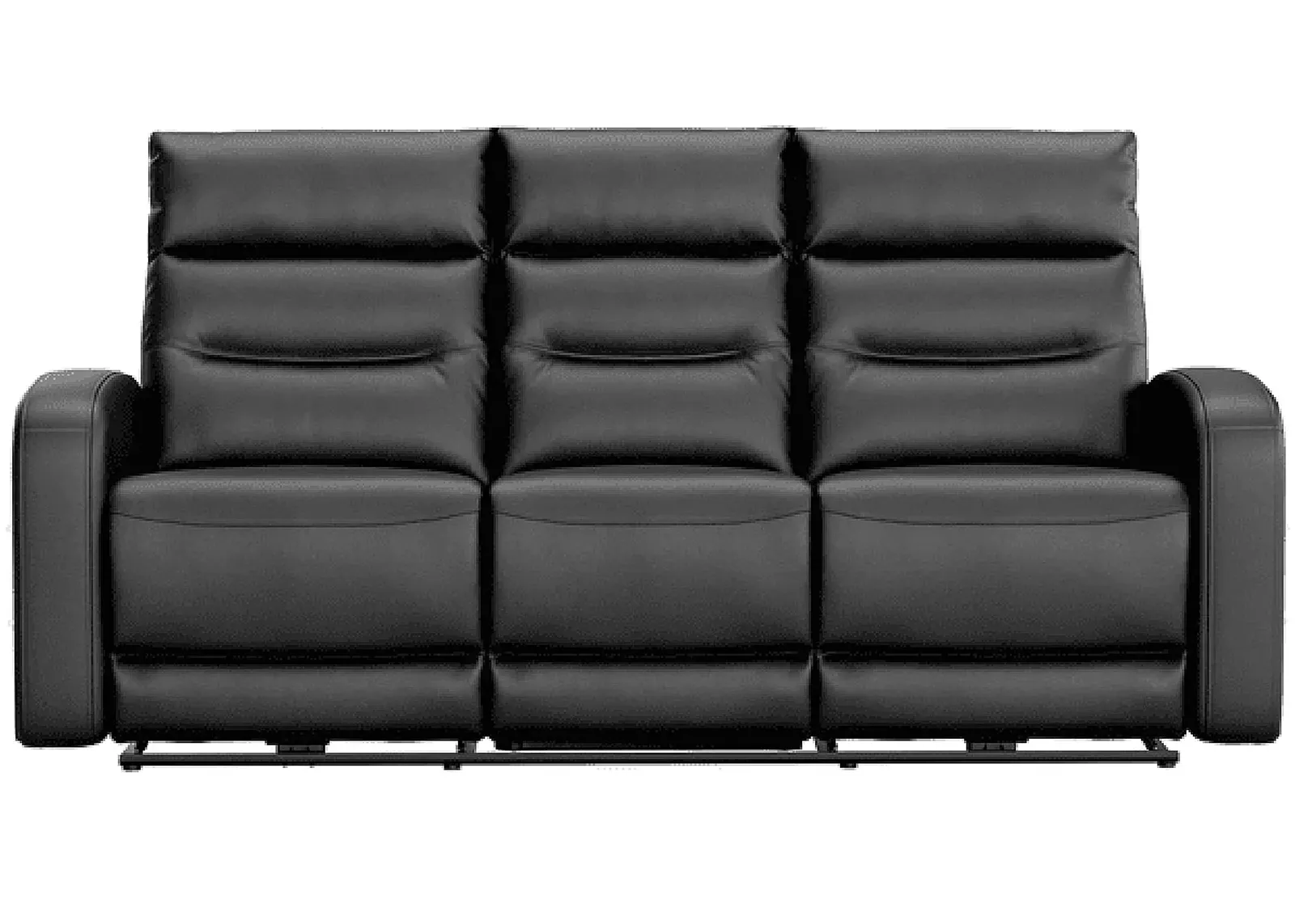 Emerie Black Leather Power Reclining Sofa W/ Power Headrests