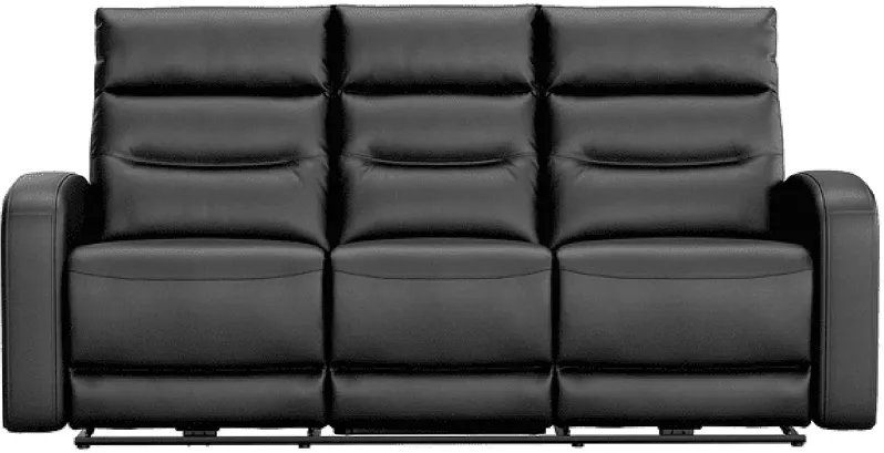Emerie Black Leather Power Reclining Sofa W/ Power Headrests
