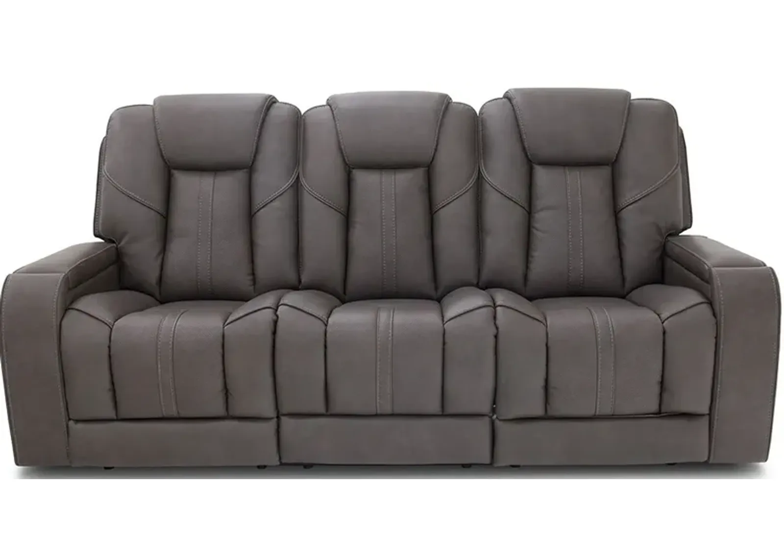 Dalton Gray Power Reclining Sofa W/ Power Headrests