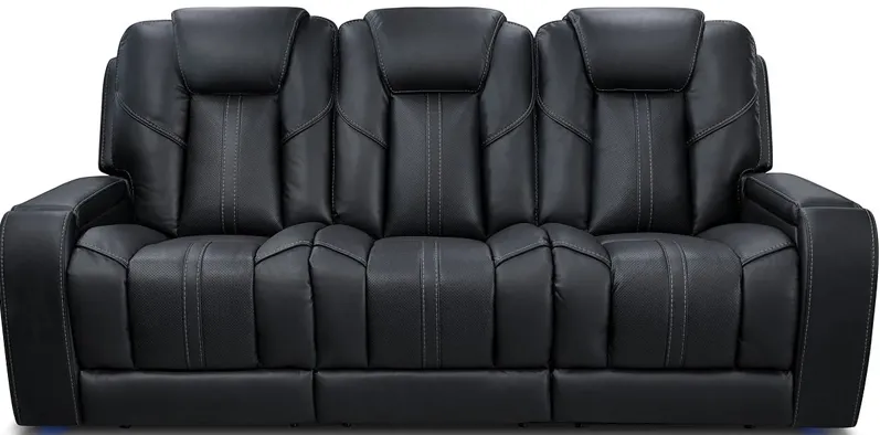 Dalton Black Home Theater Power Reclining Sofa W/ Power Headrests