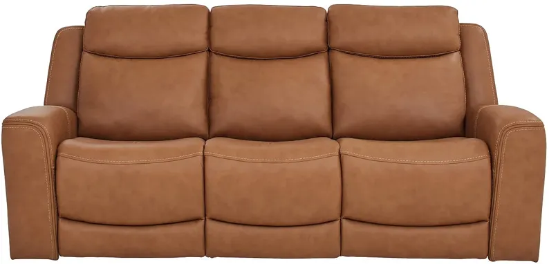 Trevino Place Burgundy Leather Dual Power Reclining Sofa