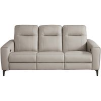 Parkside Heights Gray Leather Power Reclining Sofa W/ Power Headrests By Drew & Jonathan