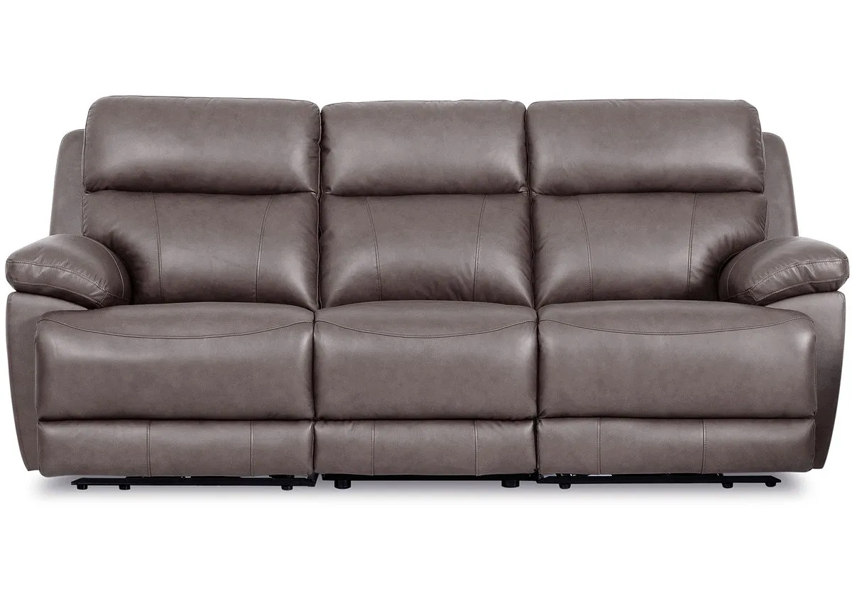 Joliet Brown Leather Power Reclining Sofa