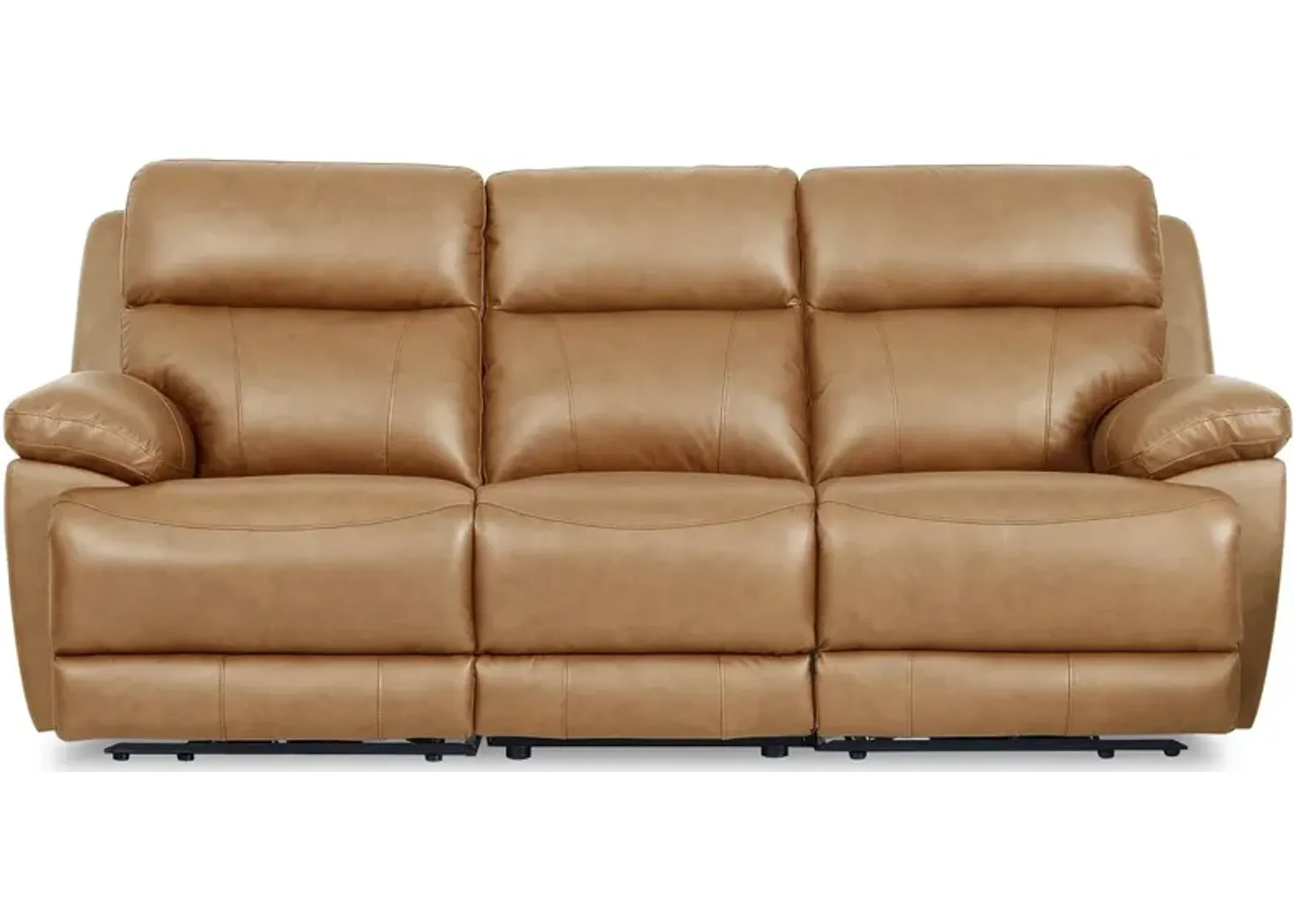 Joliet Tan Leather Power Reclining Sofa