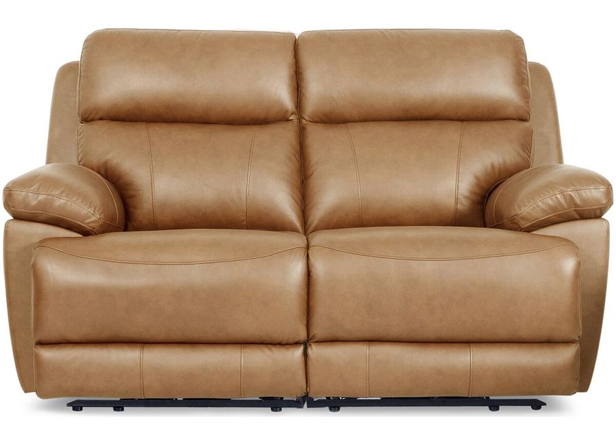 Joliet Tan Leather Power Reclining Loveseat