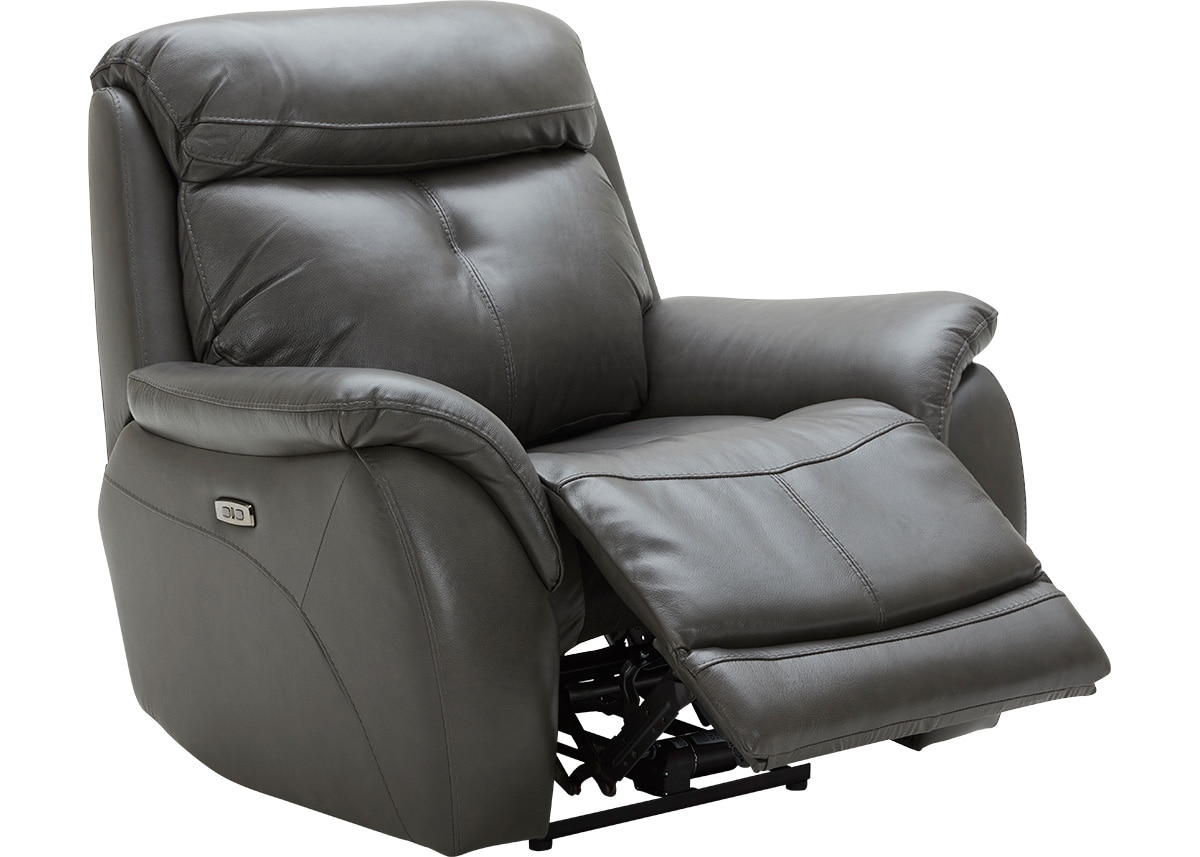 Echo Gray Leather Power Recliner W/ Power Headrest