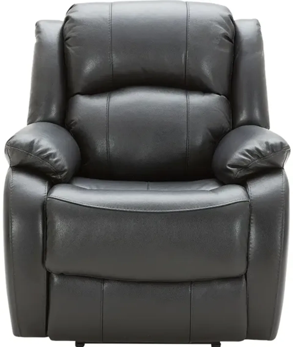 Vallen Gray Leather Power Recliner W/ Power Headrest