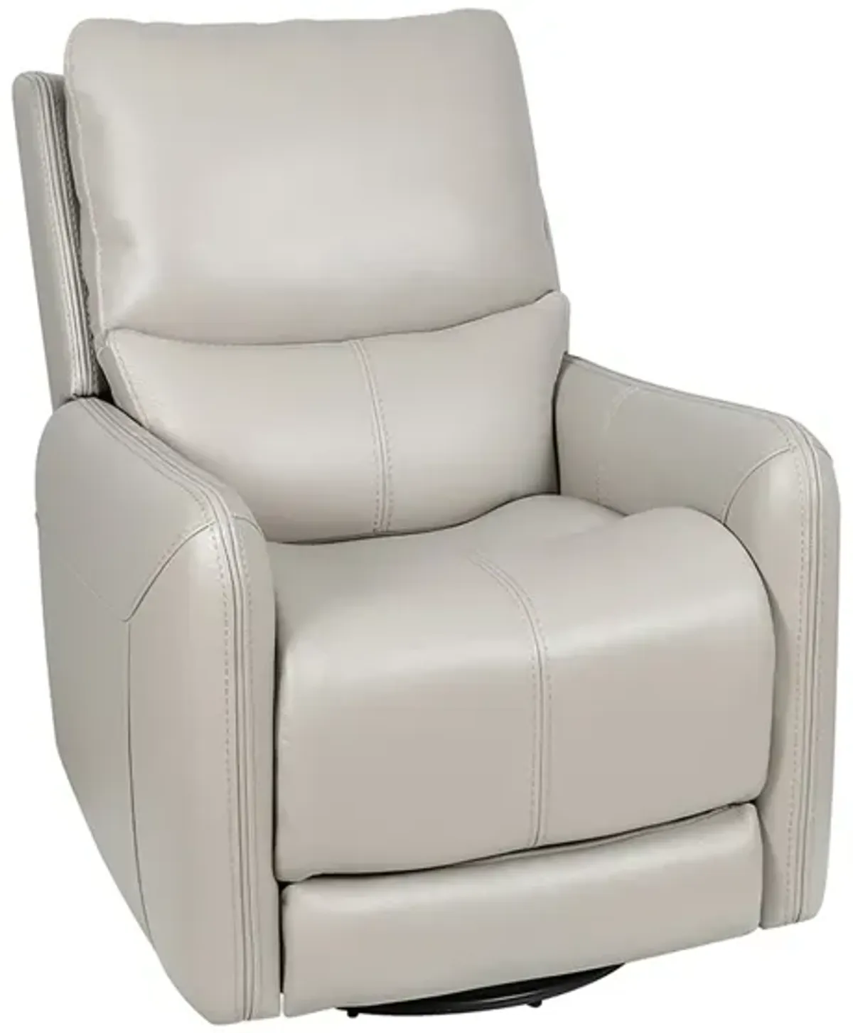 Sorrento Gray Leather Power Swivel Recliner W/ Power Headrest